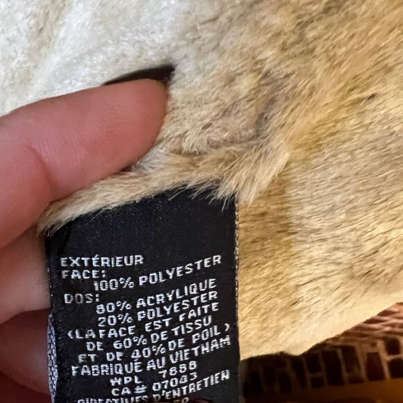 Anne Klein Faux Suede & Shearling Hooded Mid-Length Coat - Camel/Tan - MD - Picture 11 of 12